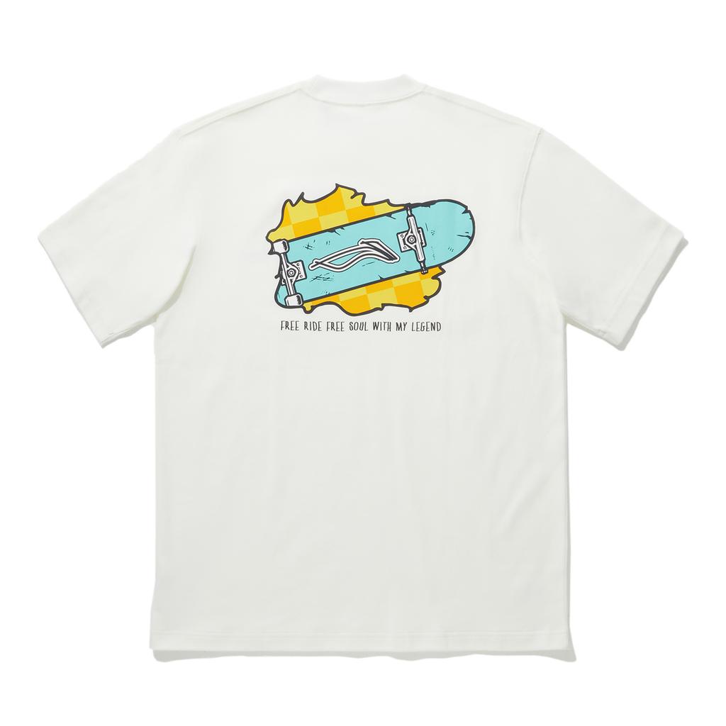 Li Ning Skateboard Series Letter Print Round Neck Comfortable Versatile Breathable Short Sleeve T-Shirt Unisex T-Shirt Off-White AHSU941-2