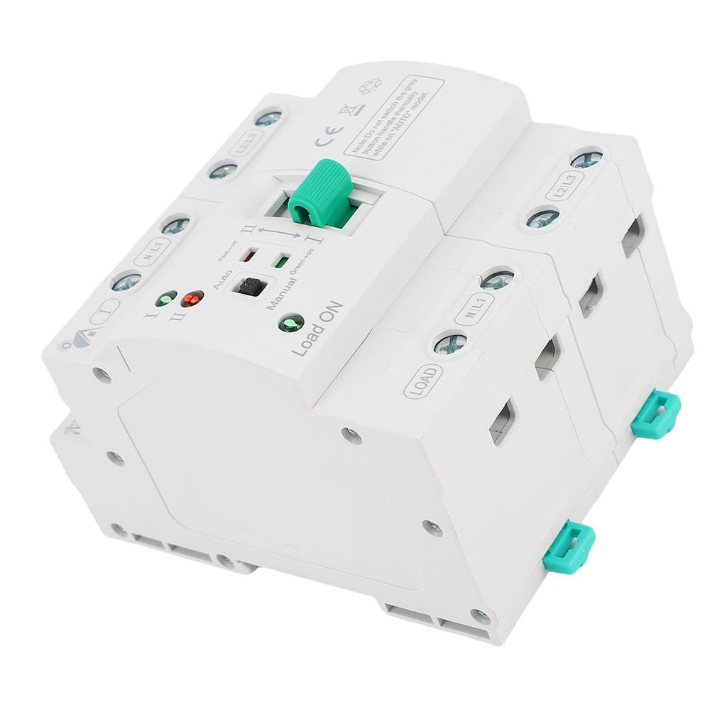   ATS Automatic Manual Transfer   4P 80A Home Generator Dual Auto Selector DIN Rail Mount for PZ30 Distribution Box Super Thin PV Type
