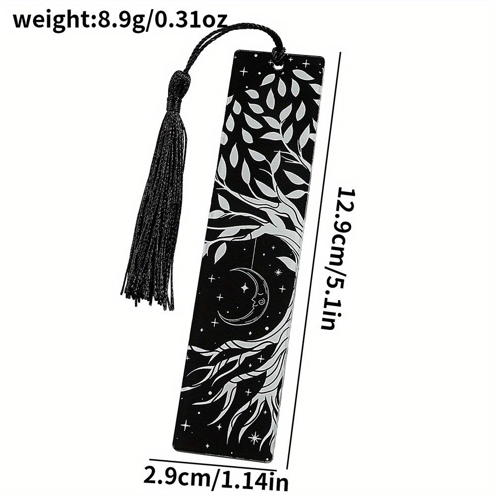 1PC Segnalibro serie in bianco e nero in stile scuro: segnalibro in acrilico con ciondolo, regalo di compleanno e Natale per gli amanti dei libri