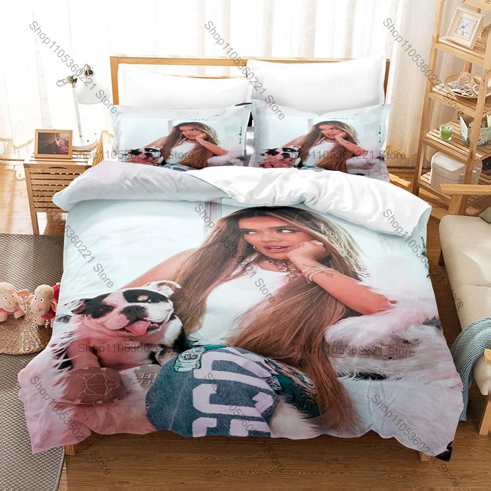Colombian Reggaeton Icon Karol G Mañana Será Bonito Pink Angel Bichota Album Collage Bedding Set 1 Duvet Cover + 2 Pillowcases