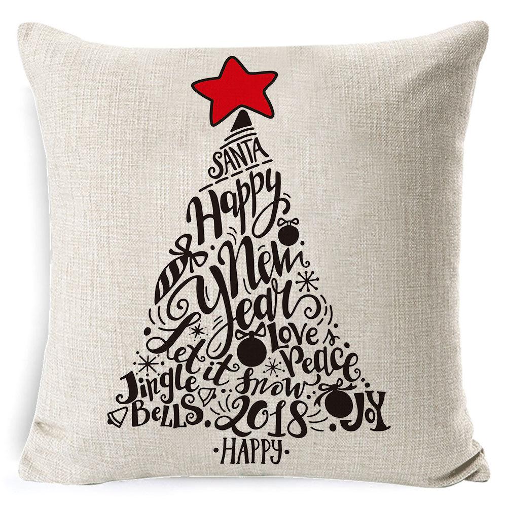 Christmas Pillowcase Gray and White Plaid Office Lumbar Support Home Bedside Cushion Car Neck Cushion