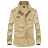 Men's Plus Size Cotton Long Sleeve Casual Shirt - Spring & Autumn