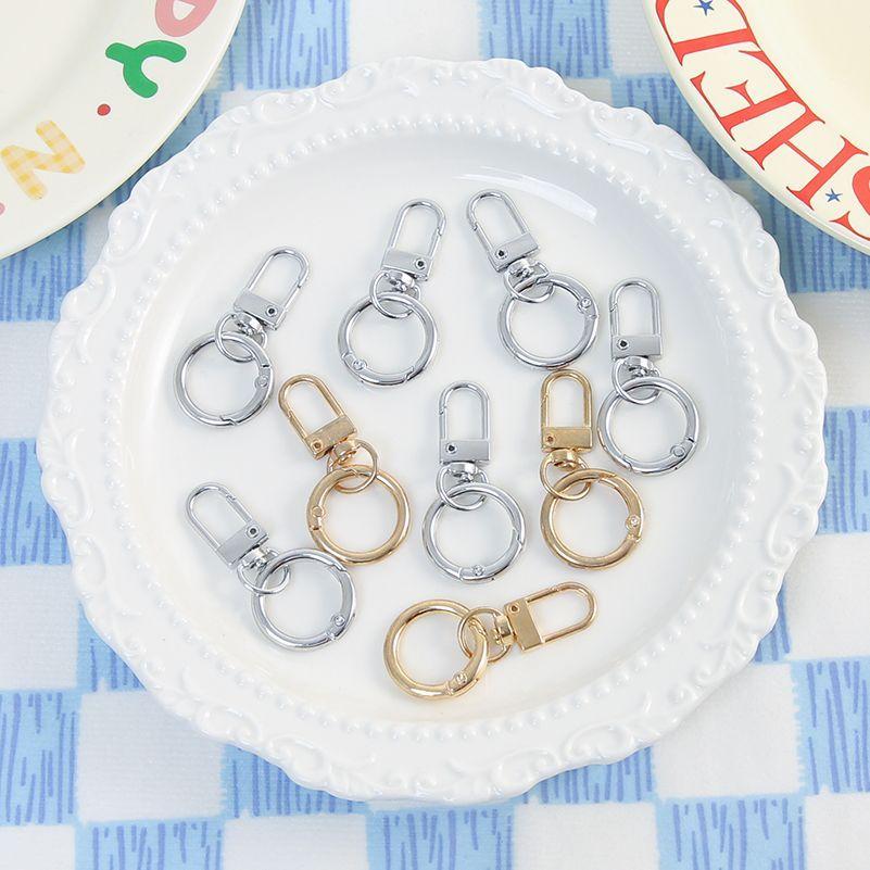 Yogodlns 10pcs Zinc-Alloy Keychain Hook with Key Ring Bag Clip Hook with Spring Ring for Lanyard Making DIY Crafts Keychain