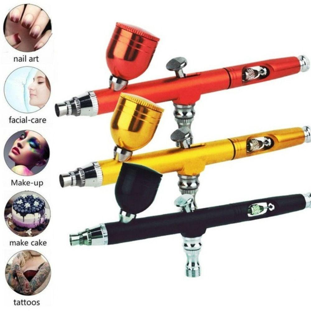 Dual Action Gravity Nail Art Airbrush Kit Handheld 0.3mm Nozzle Spray Airbrush Durable Portable Nail Art Paint Tool Set