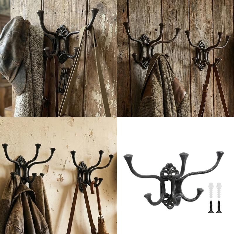 Practical Wall Mounted 3 Hook Hanger For Clothes Storage Clothing Key Coat Organizer For Entryway Closet Or Offices