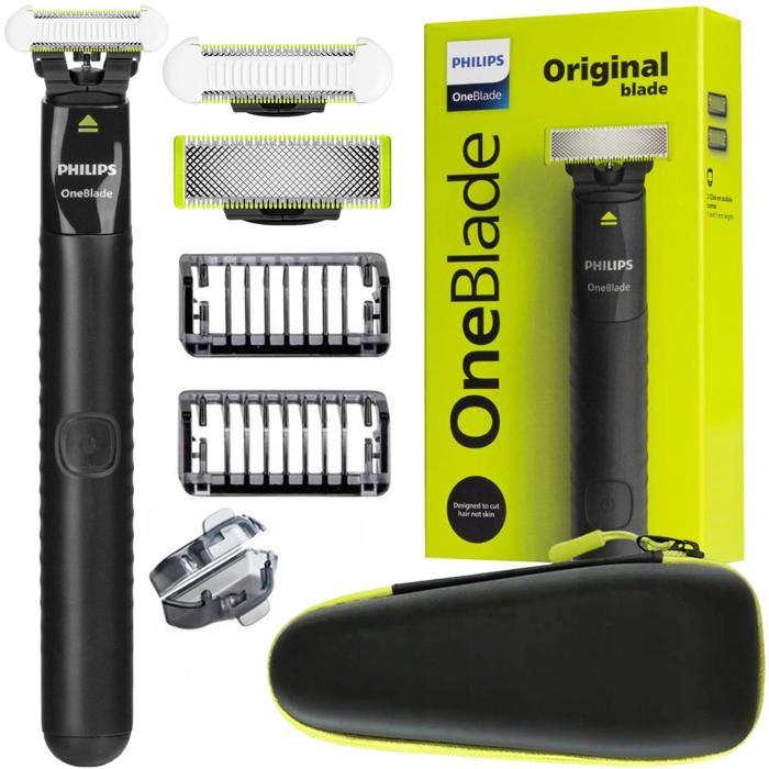 Rasoir hybride - Philips - OneBlade QP1424 10 - Lame SkinProtect QP229 52 - Femme - Etui voyage