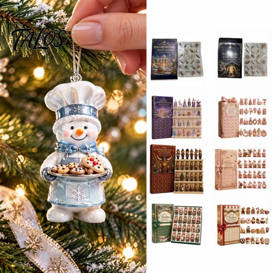 Saisonale Countdown-Box Heritage Acryl Adventskalender, Dekorative Hängeverzierung, Langlebige Leichte Balkonanhänger Jalousie für Zuhause Schlafzimmer