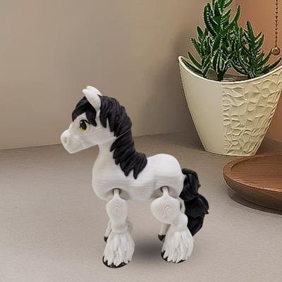 3D-gedrucktes Pferdeornament Simulations-Pony Fidget-Spielzeug mit beweglichen Gelenken Artikuliertes Tiermodell Pädagogisch