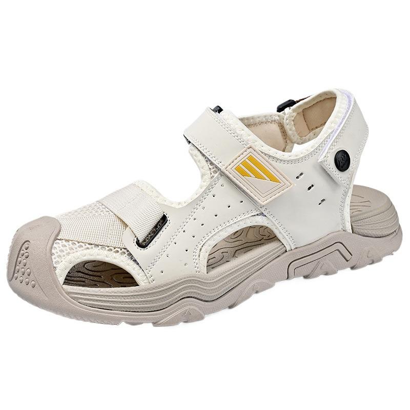 2025 large size sandals 2025 summer men's hollow breathable half-drag sandals casual bag head beach shoes