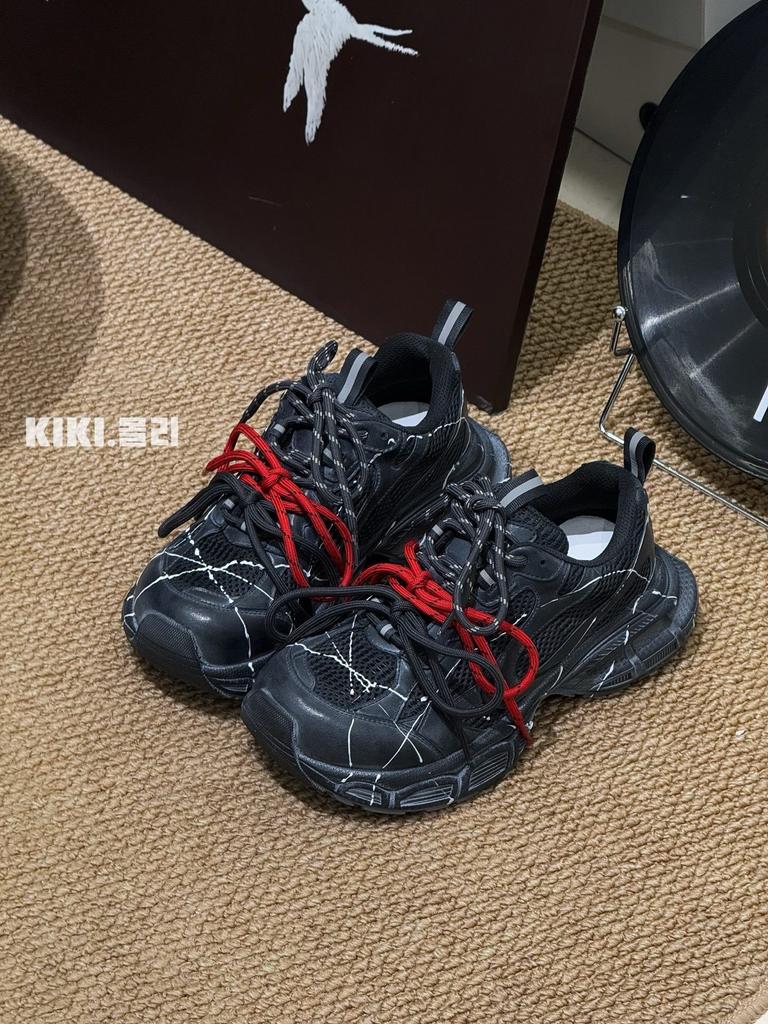 Leather platform Paris dad shoes women's 2025 autumn new three-color shoelaces are old and polished trendy sports and leisure shoes