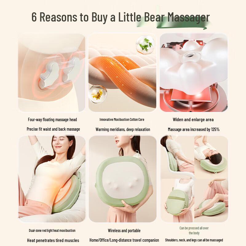 Bear Portable Multi-Body Kneading & Hot Compress Massager CN plug (adapter included)