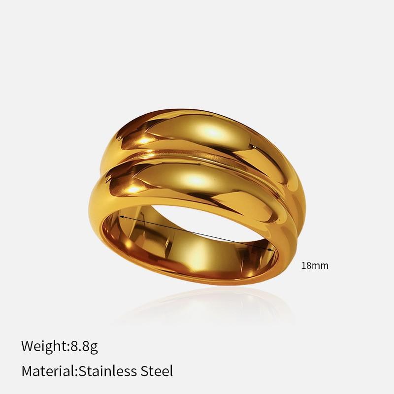 European and American retro niche ins stainless steel ring temperament light luxury embossing irregular closed titanium steel ring