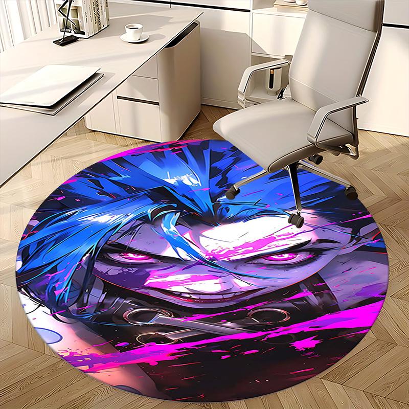 Blue Haired Character,JINX Chair mat Round Rug Office carpet, Non slip, Suitable for Living Rooms, Bedrooms Decor.1205413a