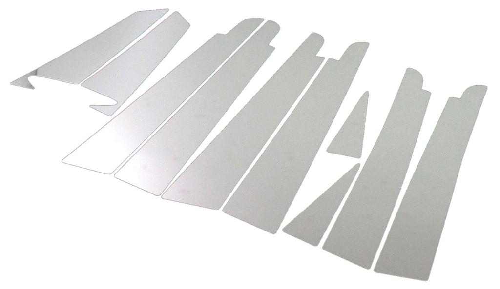 BRIGHTZ Finish Stainless Steel Pillar Panels with Visor for Estima Compatible with Estima Ultra-Mirror 30/40 (PIL-SIL-128), 10-Piece Set, ACR30W,