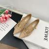 French-Style Insole Height-Increasing Single Women'S Pair, Bow Pointed-Toe Flat Shoes, Niche High-End And Elegant Evening Women'
