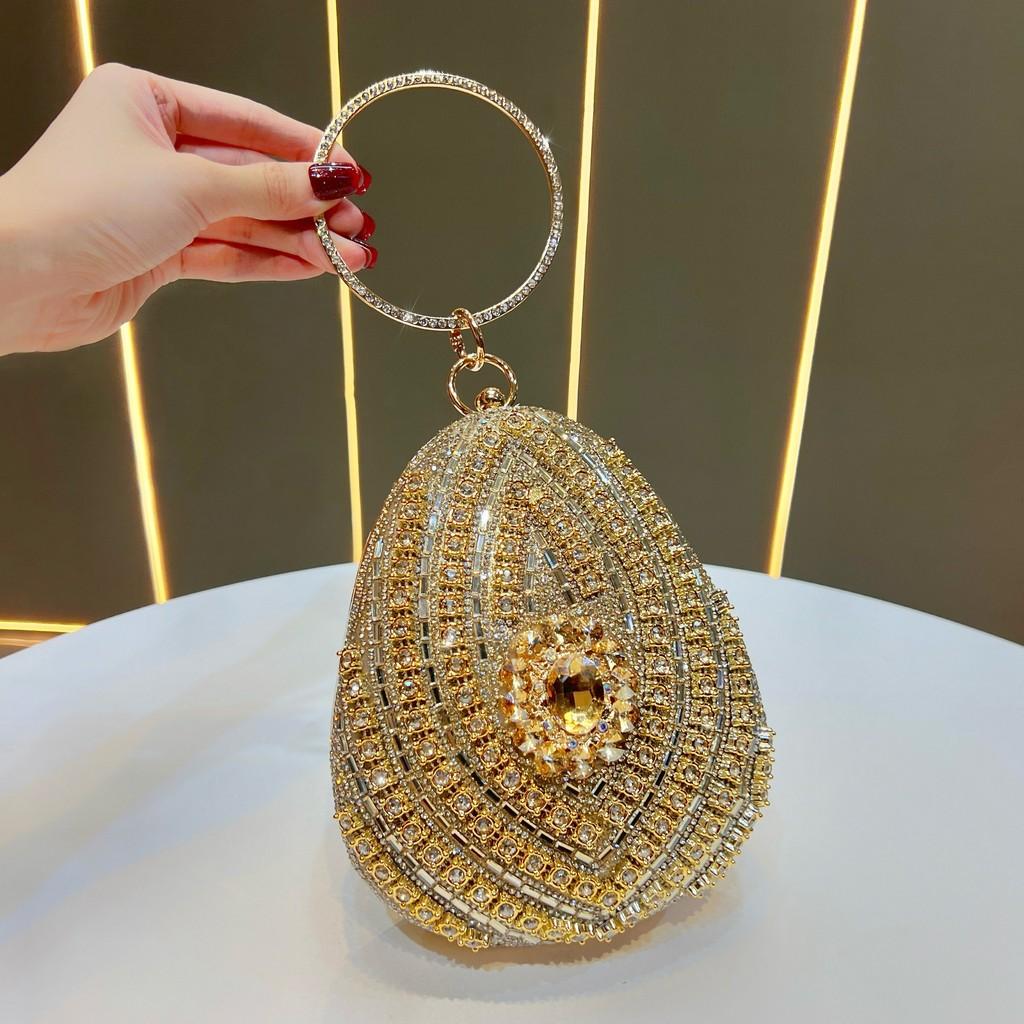 Elegante Pochette da Sera in Poliestere con Decorazioni di Strass per Eventi Formali