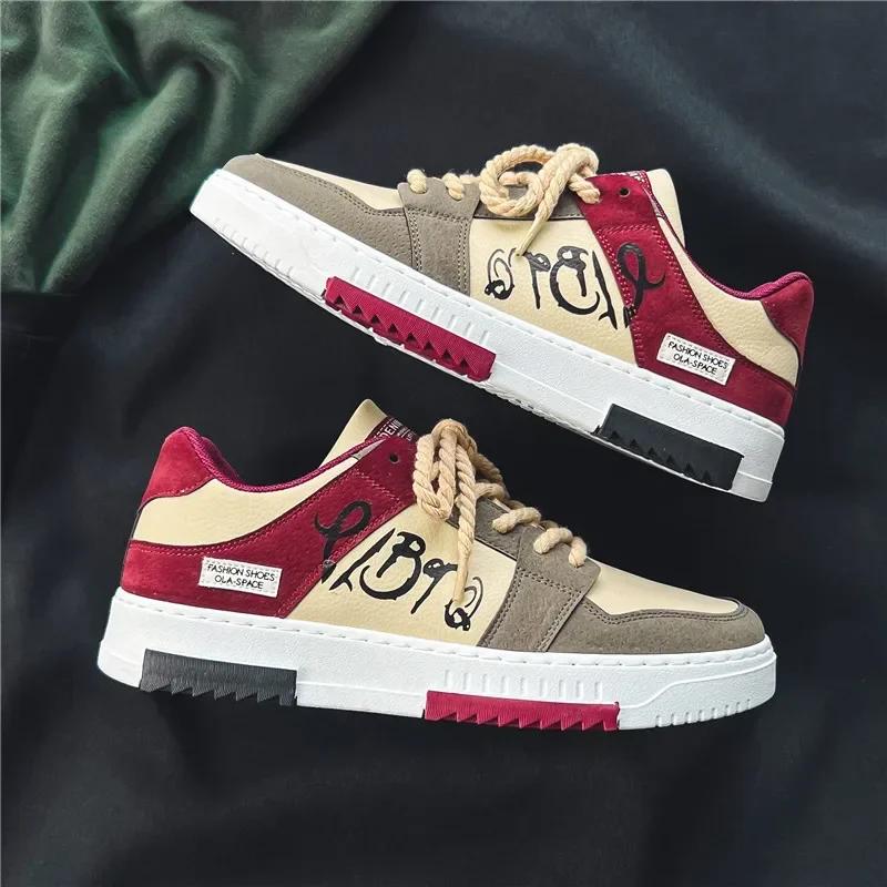 Fashion Designer Men Shoes Casual Platform Sneakes Lace Up Trainers Student Sneakes Mens Vulcanized Shoes Zapatillas Hombre