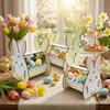 DIY Paint Easter Bunny Basket Wooden Candy Storage Basket Rabbit Storage Box  Easter Parties