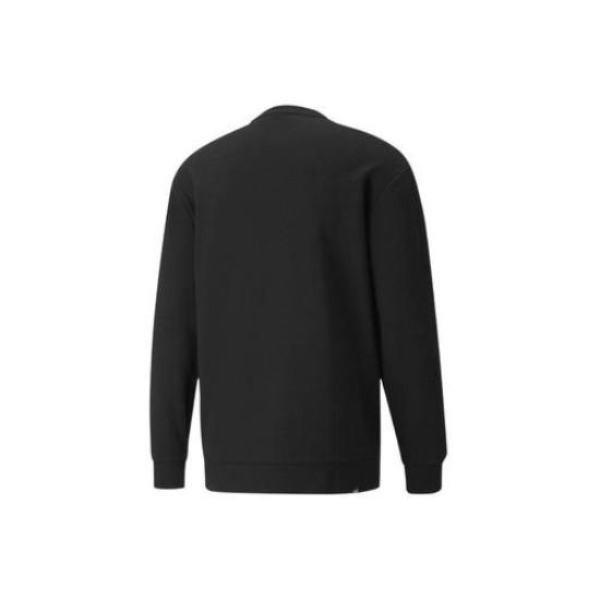Puma Men's Solid Color Crewneck Pullover Sweatshirt In Black