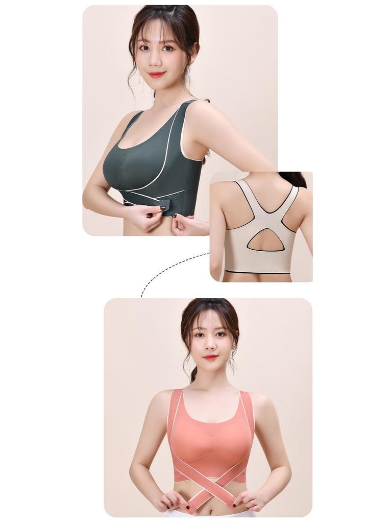 Stoßfester trägerloser Sport-BH: Übergröße, Bügellos, Anti-Hängebrust, Schönes Rückendesign