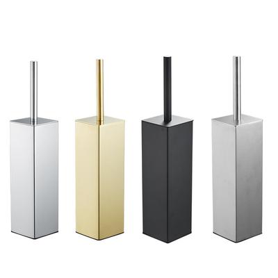 Tuqiu Gold Toilet Brush Holder with Brush 304 Stainless Steel Nickel/Black Bathroom Toilet Scrub Cleaning Brush Holder Set