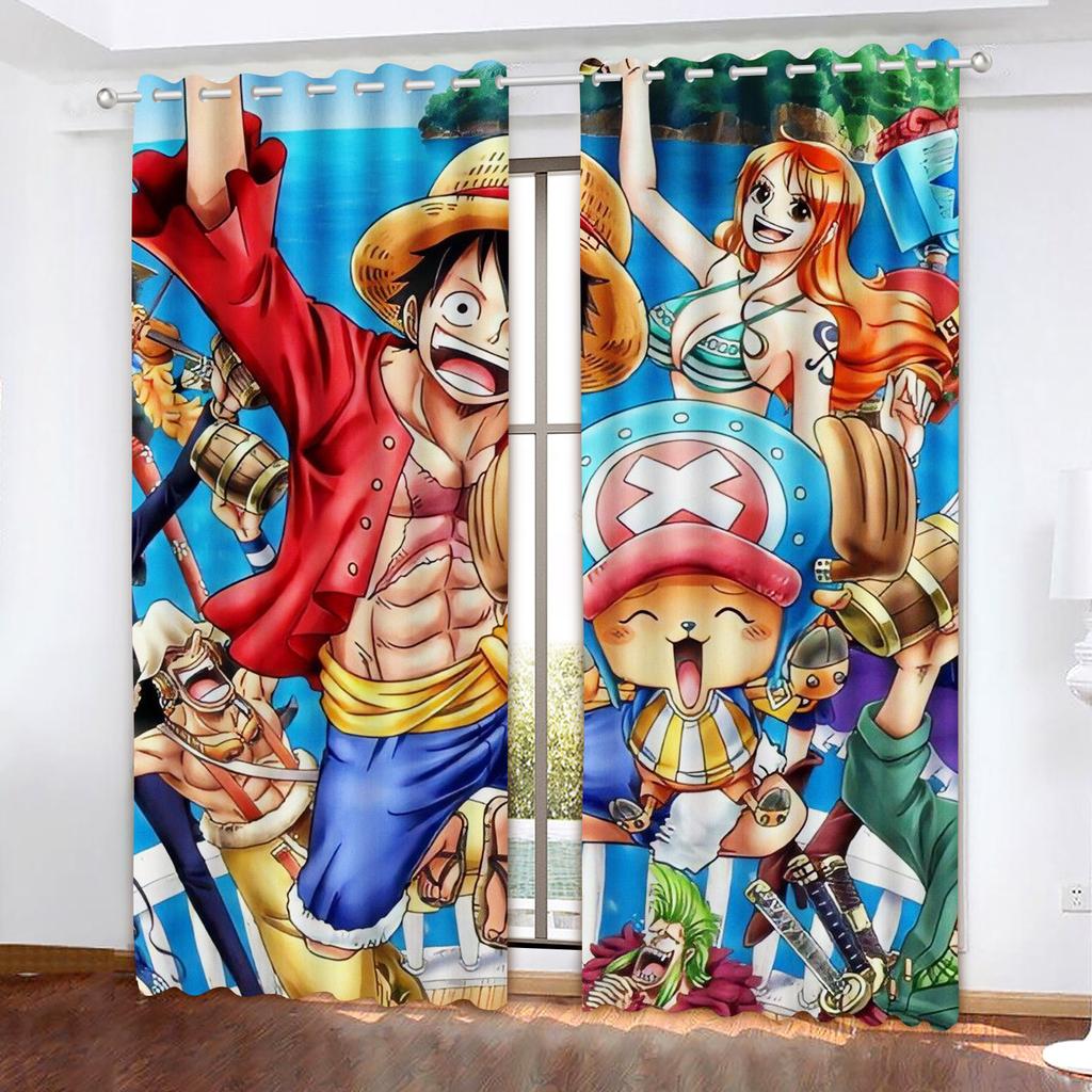 Rideau occultant Monkey D Luffy, One Piece, Polyester, Animé, Convient pour Chambre à coucher, Enfants, Adulte, Décoration de pièce, Cadeaux