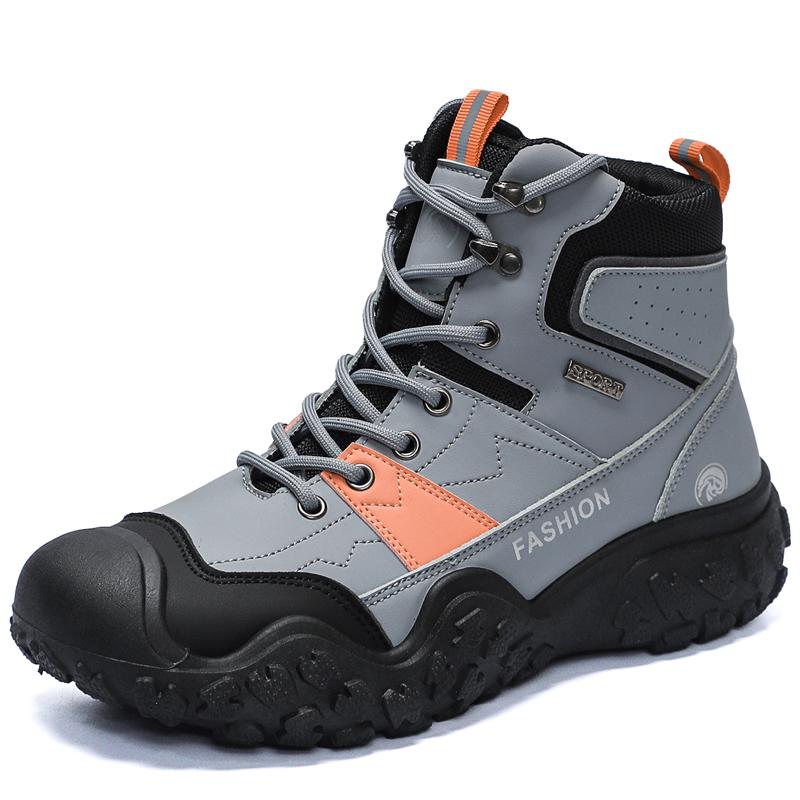 Men's boots autumn and winter new high top outdoor boots anti slip soft sole comfort hiking boots fashion casual workwear boots