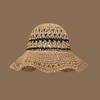 Summer Hats For Women Striped Hollow Sun Hat Foldable Sunshade Fisherman Cap Bucket Hat Seaside Travel Sunhat Beach Accessories