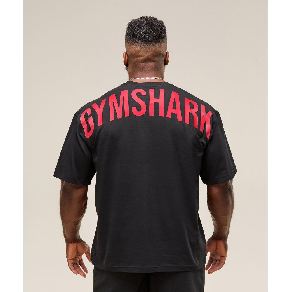 Gymshark Camiseta Power negra acondicionadora roja A2c9e Bc1d