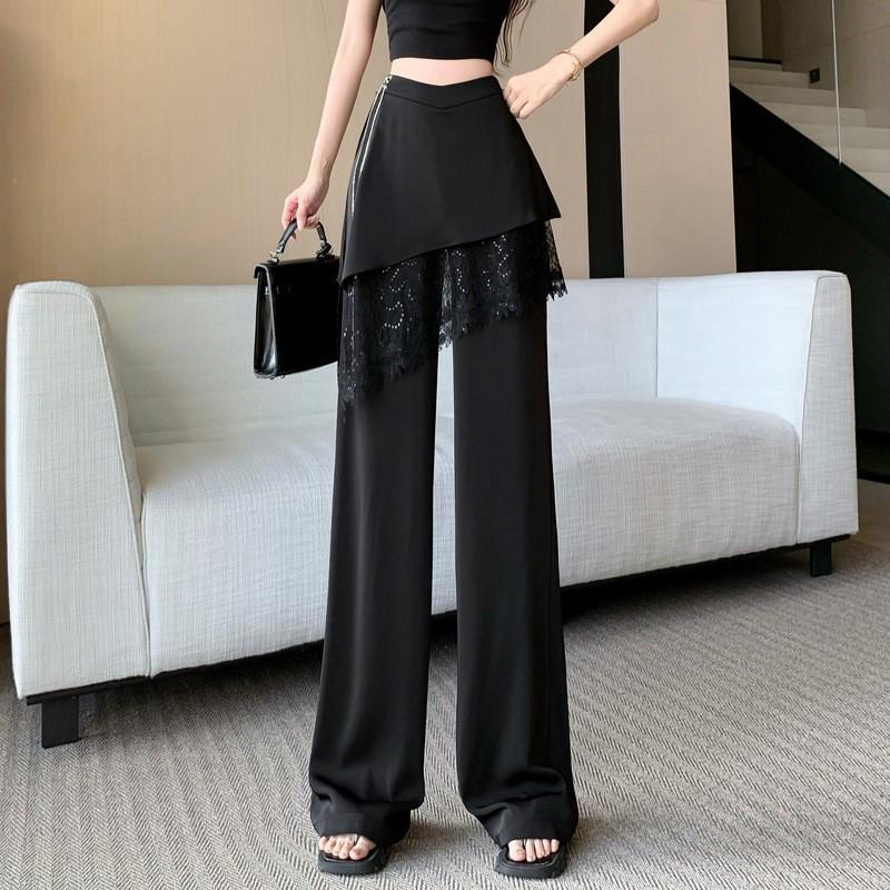 Women s High-Waisted White Lace Palazzo Pants - Spring/Summer 2026 Fashion Trend Extra Large