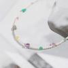 GEMCHIC Women's Original Design Colorful Glass Bead Natural Stone Beaded Necklace Sweet Girl Fashion Versatile Collarbone Chain