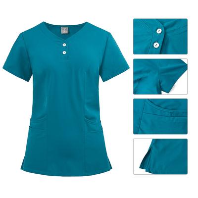 Elastyczny guzik plus size casual lekarz pielęgniarka szpital odzież robocza pranie ręczne ubrania odzież chirurgiczna zestaw uniform