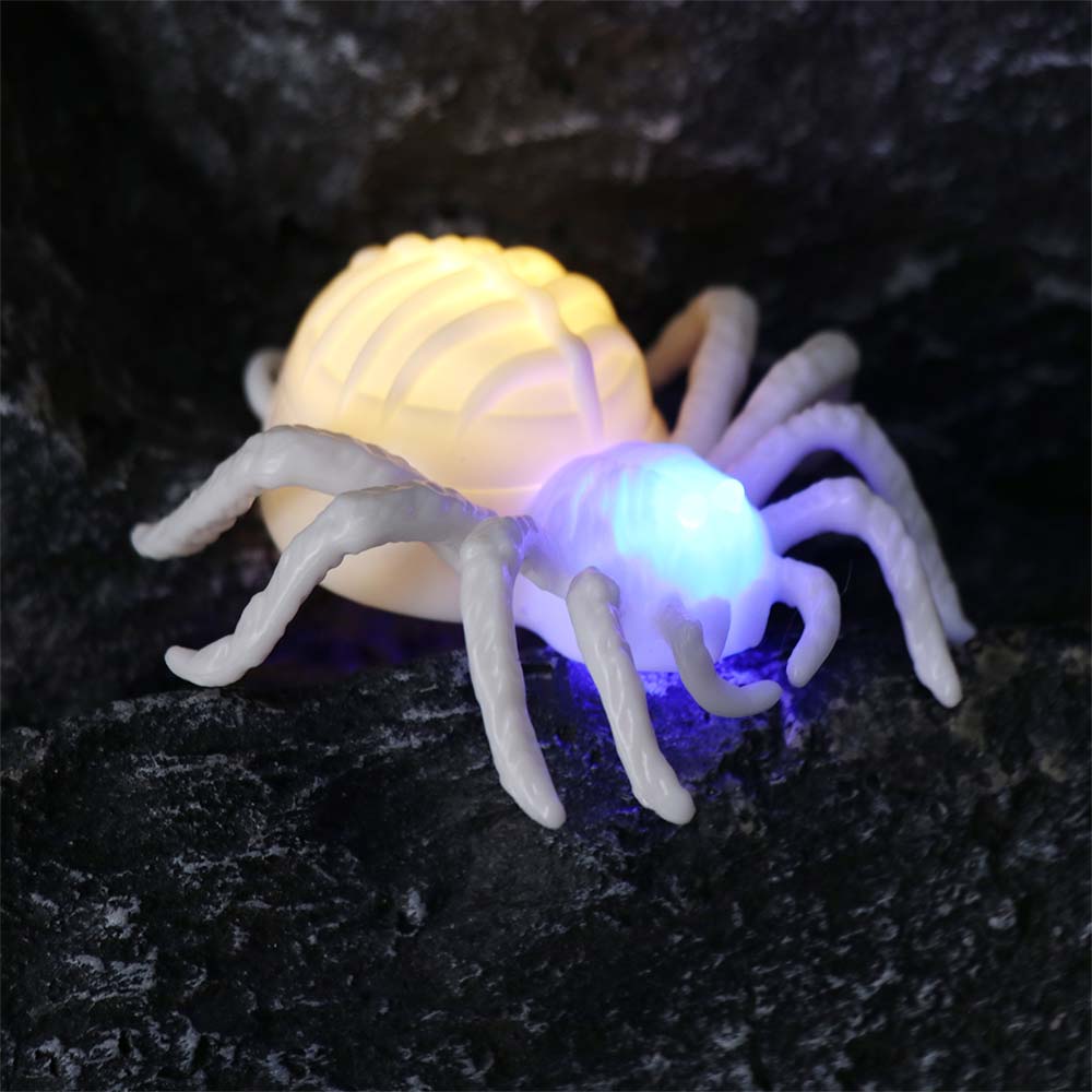 Realistic Halloween Glowing Spiders Light Waterproof LED Spiders Light  Haunted House