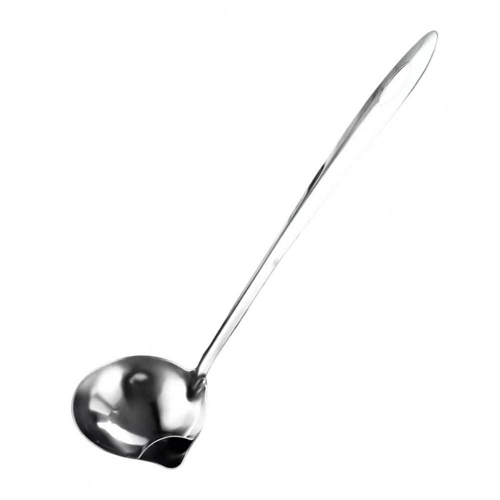 Oil Filter Spoon Fat Separator Spoon 2pcs Stainless Steel Oil Separator Ladle Grease Filter Scoop with Spout Fat for Kitchen
