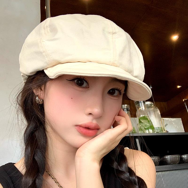 Advance Hat Women's Large Head Circumference Shows Face Small Japanese Artistic Painter Hat Retro Simple Versatile Cloud Beret