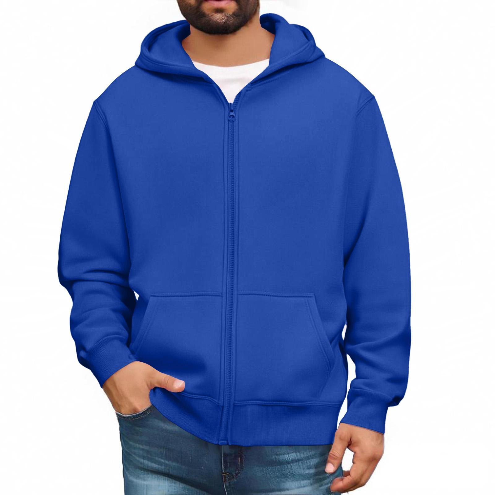 Blouse Heren Sweatshirts met Lange Mouwen en Volledige Rits, Pullover Tops, Casual en Lange Jassen met Zakken L