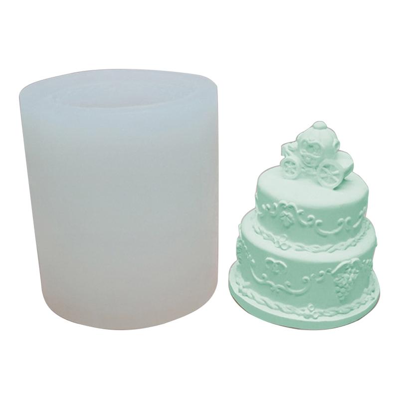 Decorated Cake Silicone Mold Mousse Pastry Dessert Aromatherapy Candle Mold Simulation Cream Small Cake Embryo Mold