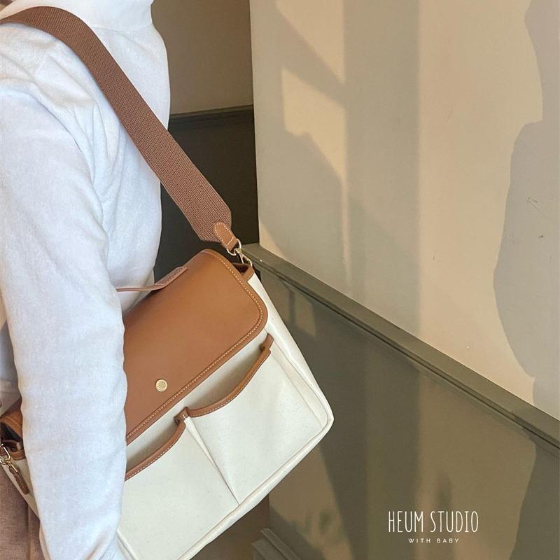 Korean INS Mommy Bag Large Capacity Multifunctional Casual Maternity Bag Color Block Lightweight Crossbody Mom Bag