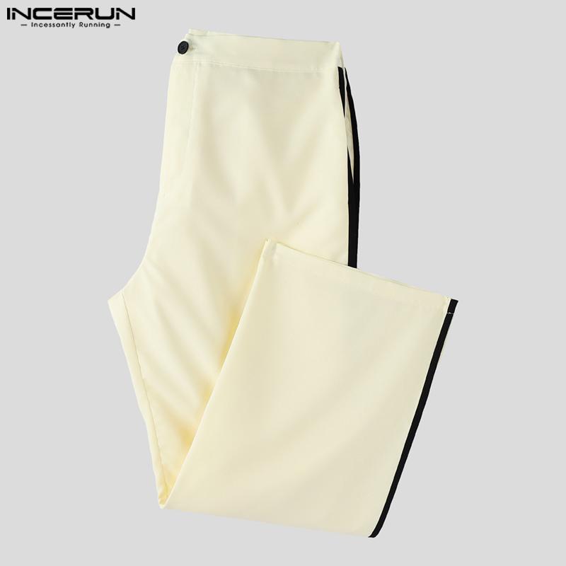 INCERUN Men Stitching Sleeveless Buttons Waistcoat And Long Straight Pants Sets