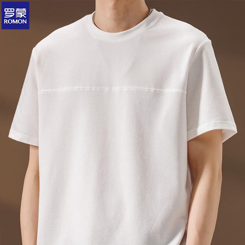 ROMON Men's Solid Color Short Sleeve Casual T-Shirt