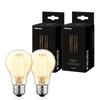 TOSHIBA Filament LED Bulb, E26 Base, Type A, 60W Equivalent, Amber, 20,000-Hour Rated Lifespan, Wide Beam Angle, Warm White, Dimmable, 2-Pack with