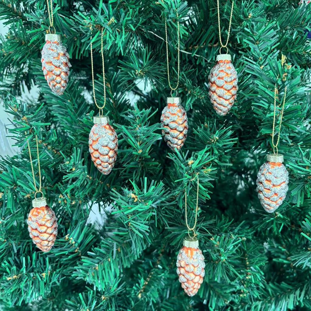 Christmas Glass Decorations pinecones/Christmas Tree Pendant decorations/Handmade Creative Pinecone Decorations Gifts