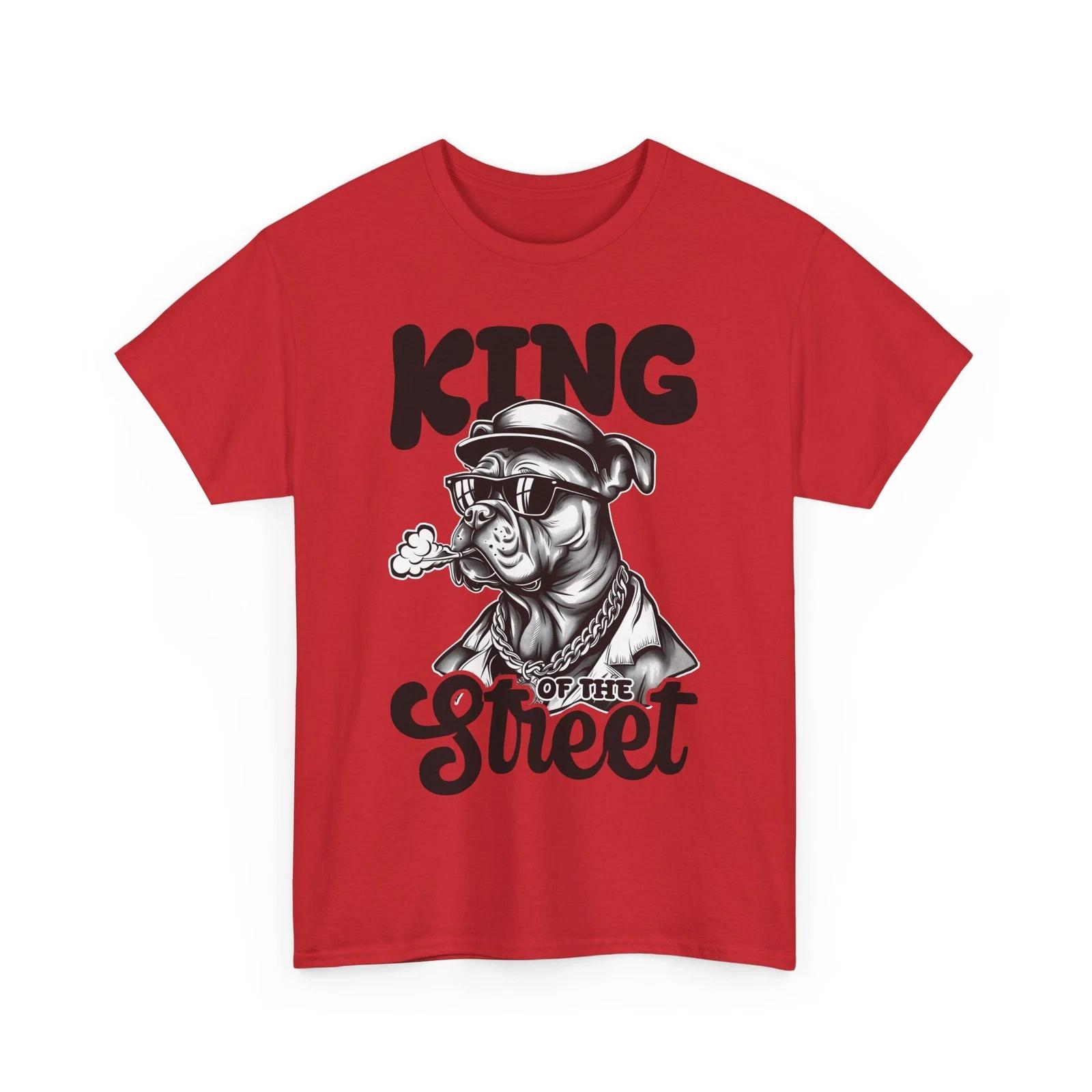 

King Of The Street T-Shirt – Dog Shirt - Funny Puppy Lover Paw Print Graphic Tee S