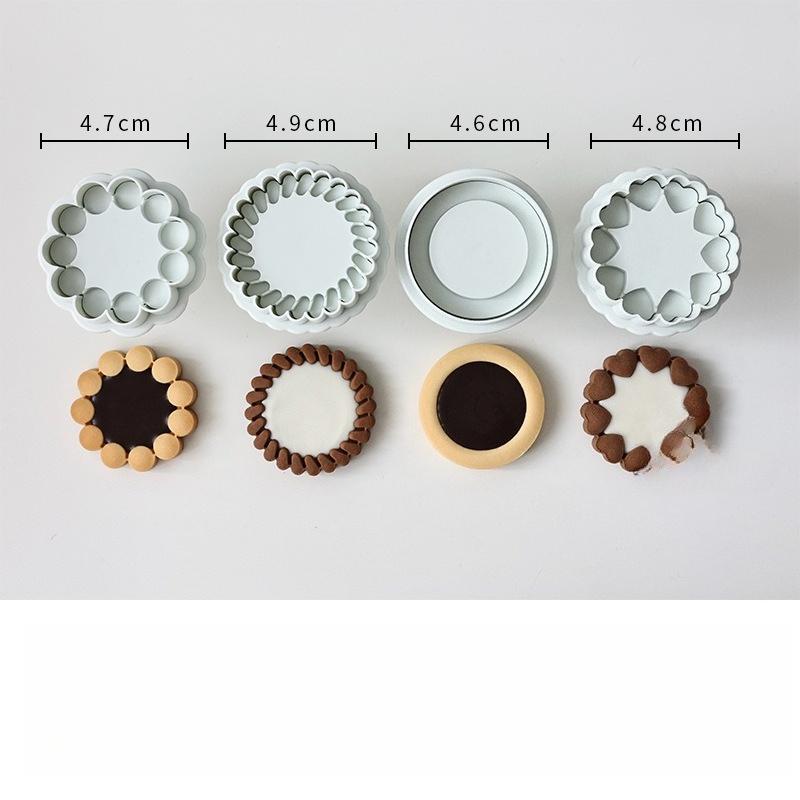 Jam Sandwich Flowers Cookie Cutter Mold DIY 3D Fondant Stamp Biscuit Moulds Cake Decoration Kitchen Baking Supplies