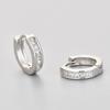 925 Silver Zircon Earrings for Women Vintage Simple Chunky Round Circle Hoops Earring Prevent Allergy Jewelry Gift