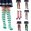 Striped Thigh High Stockings Christmas Over the Knee Socks with Reindeer Long Boot Socks for Daily Wear Cosplay Party