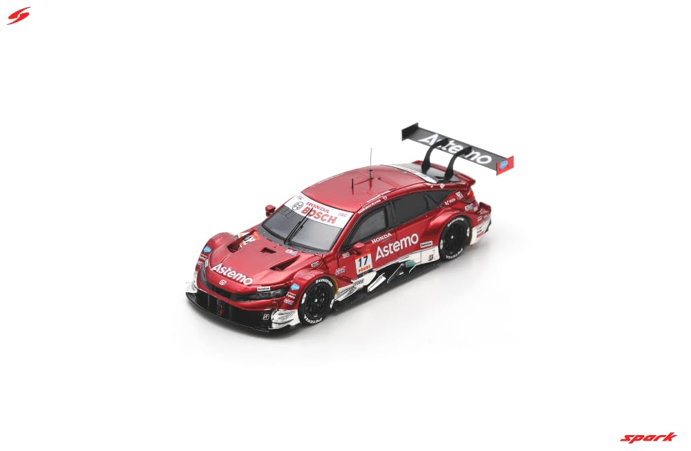 Spark Astemo REAL RACING Civic Type Super GT GT500 2025 Finished Model with Sponsor Logos 1/43 R-GT #17 (Kodai Tsukagoshi/Takashi Koide)