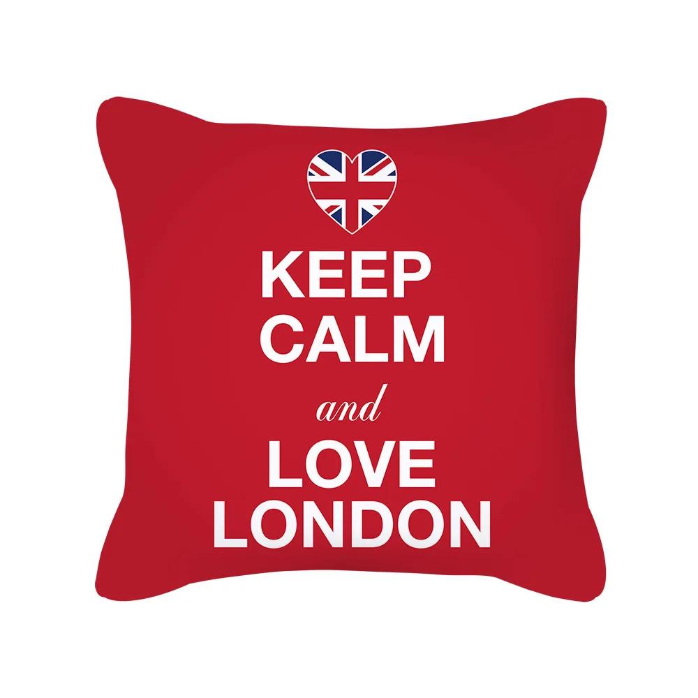 Наволочка в британском стиле 18x18 дюймов Наволочка Красная Синяя Наволочки Ретро Домашние украшения Наволочка для диванной подушки 12x12Inch