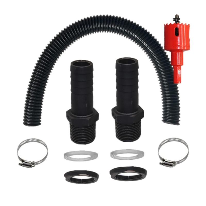Easy Install Rainwater Harvest Connector with 500mm flexible hoses Efficient Water Butt Connection for Water Storage