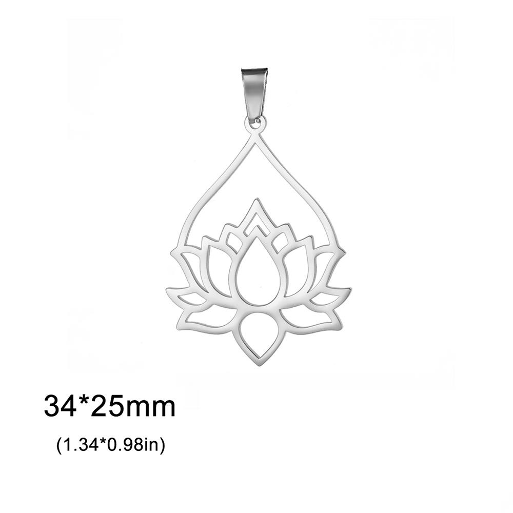 Dawapara Lotus Flower Charm for Jewelry Making Yoga Buddhist Mandala OM Lotus Pendant Accessories Stainless Steel Jewelry